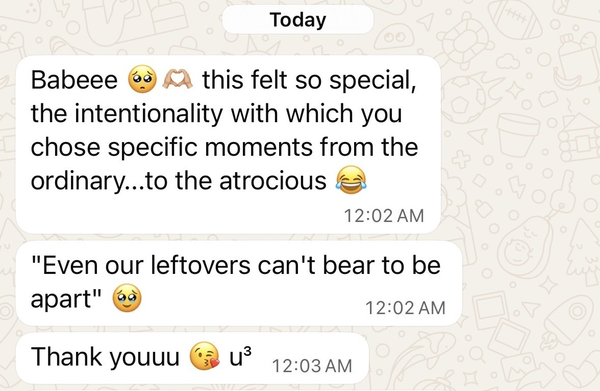 Real recipient reaction after receiving a Preserve.